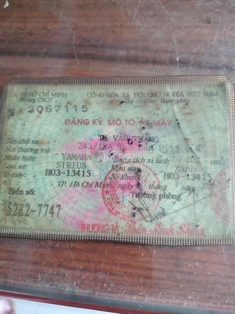 Yamaha Sirius biển 52Z2_7747. Mua bán Xe máy tại Huyện Hóc Môn Tp Hồ Chí Minh được đăng bởi Ngọc Quyên  hình 5