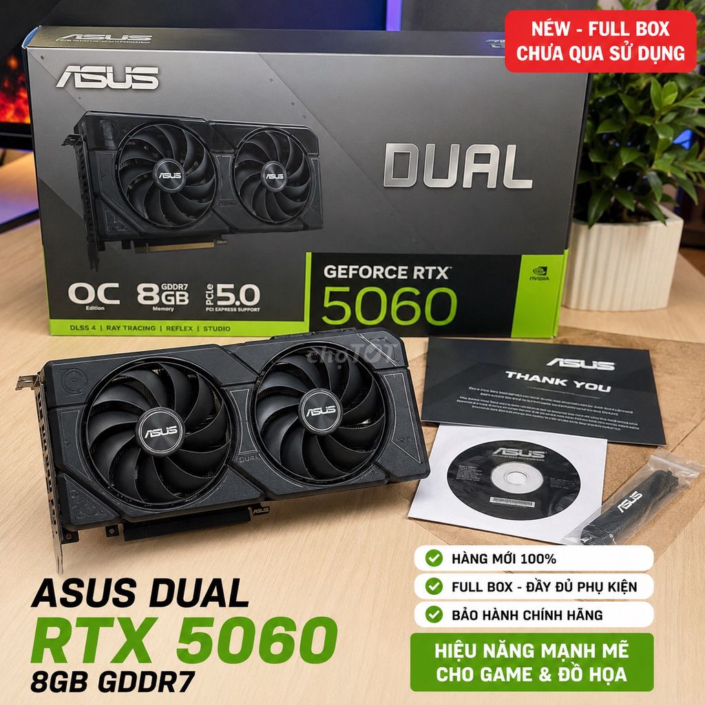 Card đồ họa ASUS DUAL RTX 5060. Mua bán Linh kiện (RAM, Card...) tại Thành phố Pleiku Gia Lai được đăng bởi Anh Quân hình 1