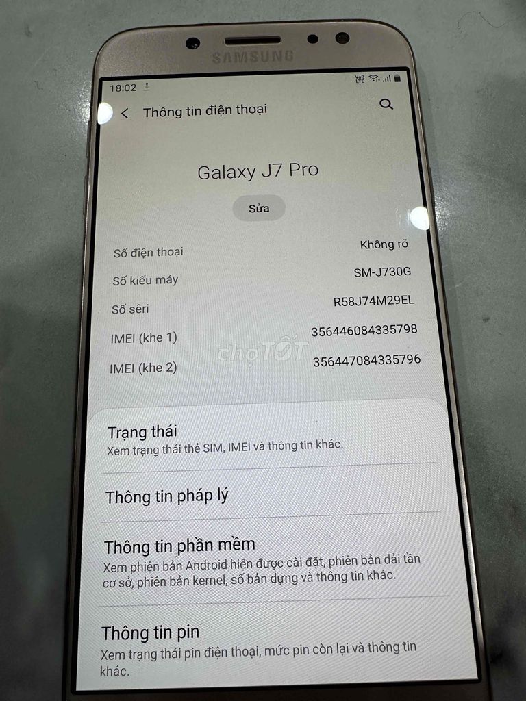 Samsung J7 Pro Vàng đồng. Mua bán Điện thoại tại Thành phố Dĩ An Bình Dương được đăng bởi Nguyễn Trà hình 1