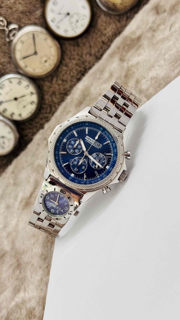 Grass Men's Chronograph Xem Được 2 Múi Giờ. Mua bán Đồng hồ tại Quận Phú Nhuận Tp Hồ Chí Minh được đăng bởi Đồng Hồ Đấu Giá Nhật  hình 1