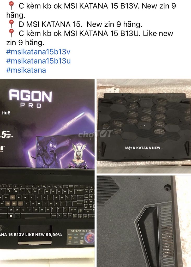 MSI Katana 15 B13V Đen Mới. Mua bán Laptop tại Quận 8 Tp Hồ Chí Minh được đăng bởi Phạm Thị Huệ hình 1