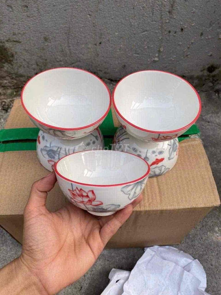 SET 10 CHÉN SỨ MẪU HOA SEN