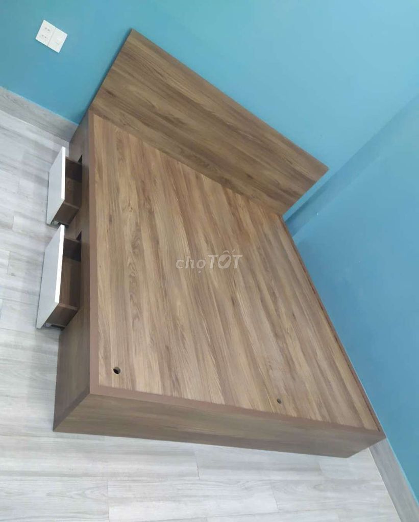 GIƯỜNG HỘP MDF GỖ CÔNG NGHIỆP 1M8*2M CÓ 2 HỘP KÉO