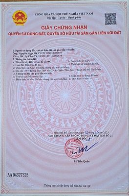 Bán nhà 5x13,45m; sổ hồng riêng, mới xây dựng, đã hoàn công