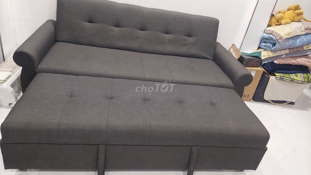 Giường Sofa Vải Xám Như mới. Mua bán Giường, chăn ga gối nệm tại Quận Tân Bình Tp Hồ Chí Minh được đăng bởi Binh80 hình 1