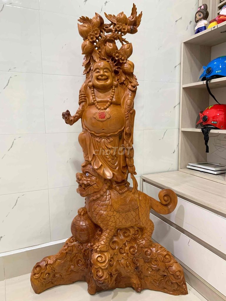 Tượng Di Lặc Gỗ mít ròn Chạm đục tay Nâu gỗ. Mua bán Cây cảnh, đồ trang trí tại Thành phố Huế Thừa Thiên Huế được đăng bởi THUỲ TRANG hình 1