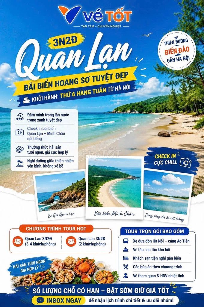 Tour Quan Lạn 3N2Đ Hà Nội Xe Đưa Đón. Du lịch tại Quận Hoàng Mai Hà Nội được đăng bởi Minh Phạm hình 1