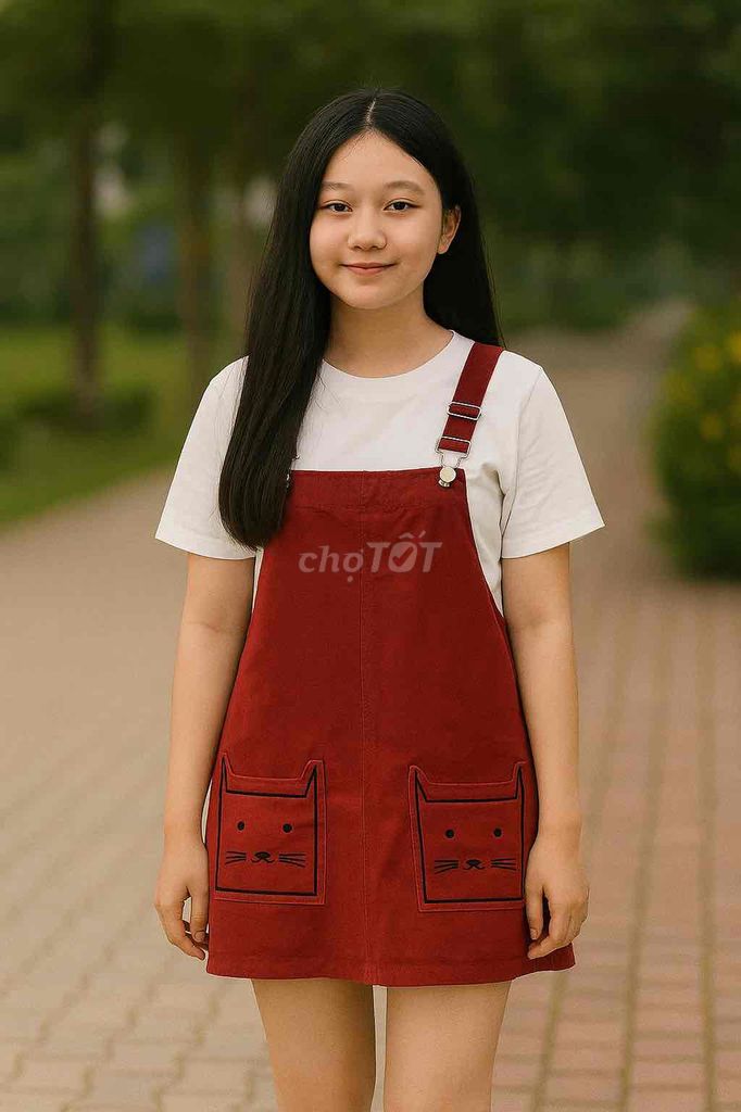 Yếm nữ đỏ hoạ tiết mèo cute. Mua bán Quần áo tại Quận 3 Tp Hồ Chí Minh được đăng bởi Na hình 1