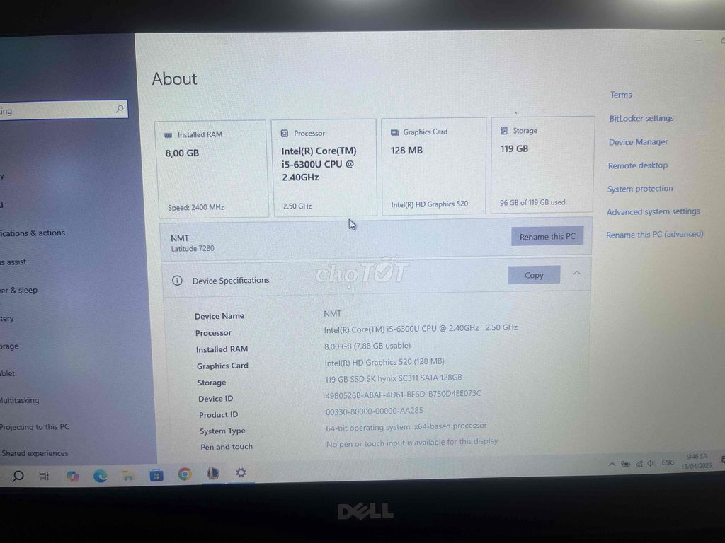 Dell Latitude 7280 i5-6300U 8GB/128GB SSD. Mua bán Laptop tại Thành phố Sóc Trăng Sóc Trăng được đăng bởi Huỳnh Thiện Nhân hình 1