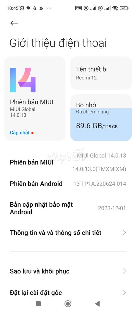 Xiaomi Redmi 12 128GB. Mua bán Điện thoại tại Quận Bình Thạnh Tp Hồ Chí Minh được đăng bởi Chung hình 1