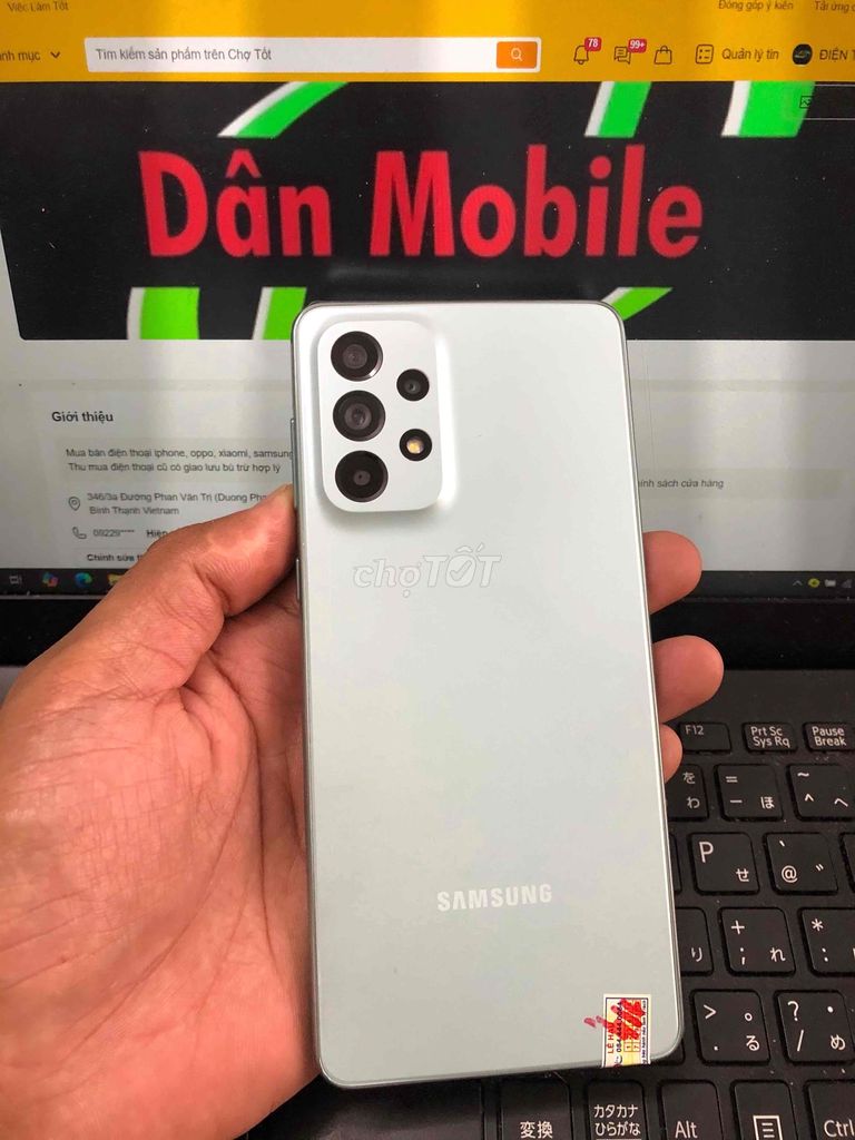 SAMSUNG A73 5G 8GB.128GB PIN 5000 SNAP 778G ZIN. Mua bán Điện thoại tại Quận Bình Thạnh Tp Hồ Chí Minh được đăng bởi Dân Mobile hình 1