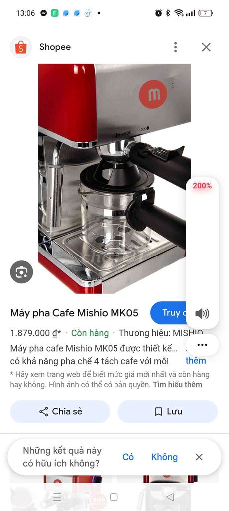 Máy pha cà phê như hình