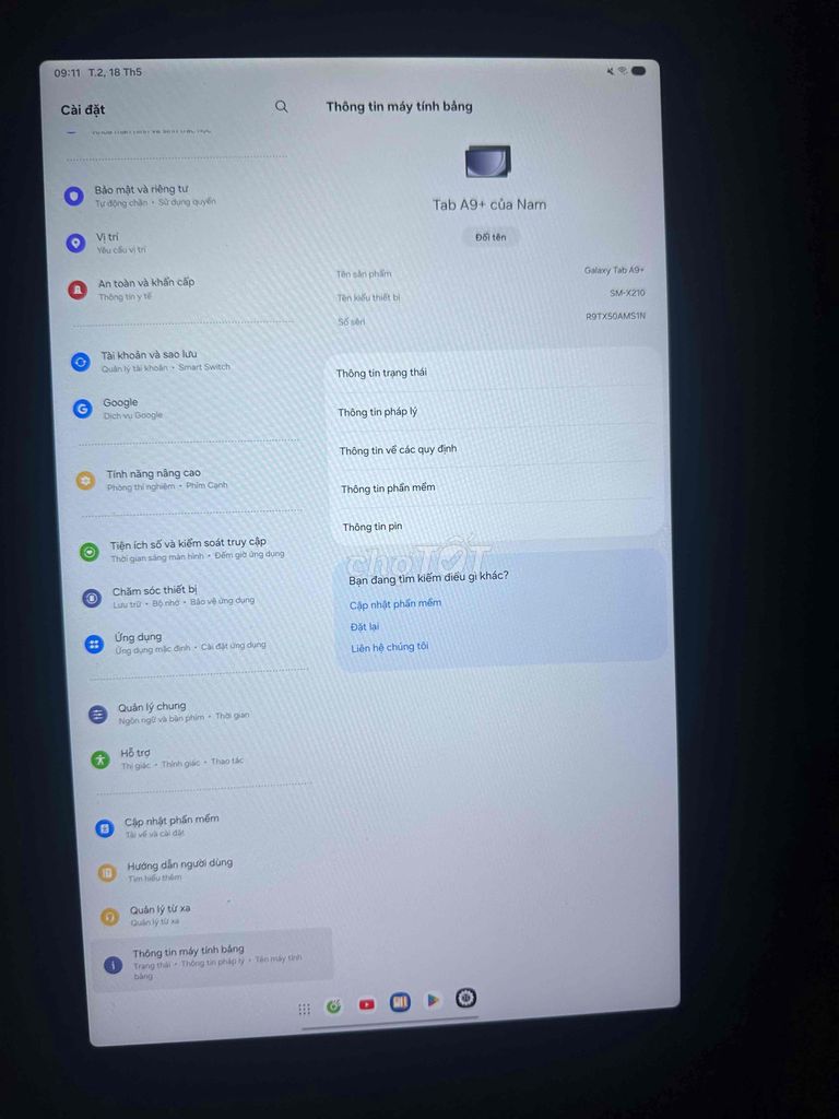 Samsung Tab A9 Plus 11 inch 4GB/64GB. Mua bán Máy tính bảng tại Quận Ngô Quyền Hải Phòng được đăng bởi Bùi Nam hình 1