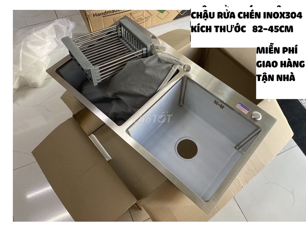 THANH LÝ CHẬU RỬA INOX 82-45cm SUB304