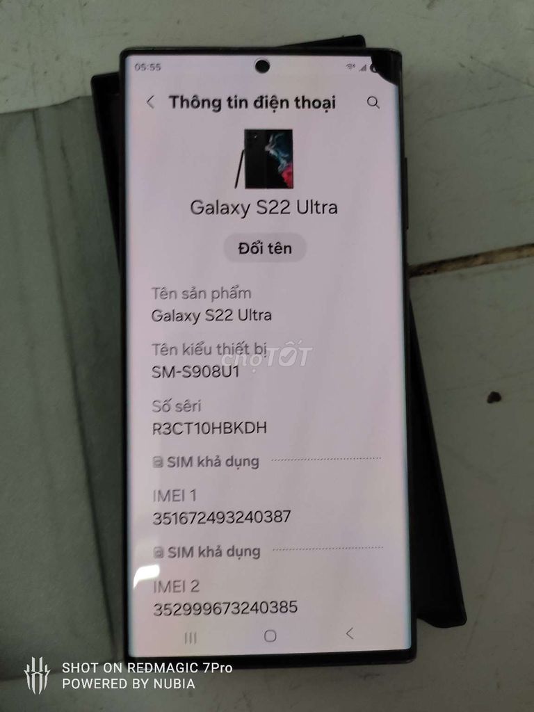 Samsung Galaxy S22 Ultra 128GB Tím. Mua bán Điện thoại tại Thành phố Biên Hòa Đồng Nai được đăng bởi B T Tài hình 1