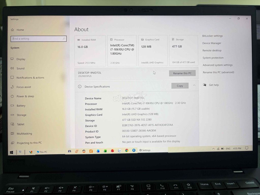 THINKPAD X1 GEN 8 Core i7 (10610U) 16 / 512 FHD. Mua bán Laptop tại Quận 1 Tp Hồ Chí Minh được đăng bởi Thái Xuân Dương hình 1