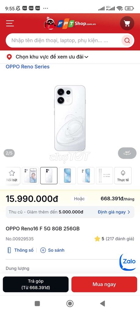 Oppo Reno 16F 8GB/256GB. Mua bán Điện thoại tại Quận Liên Chiểu Đà Nẵng được đăng bởi Vinh hình 1