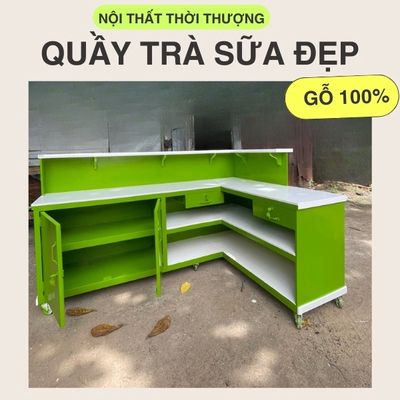 Quầy Trà Sữa Chữ L Đóng Mới Tại Xưởng Theo Yêu Cầu. Mua bán Đồ ăn, thực phẩm và các loại khác tại Thành phố Thủ Đức Tp Hồ Chí Minh được đăng bởi Xưởng gỗ NỘI THẤT THỜI THƯỢNG