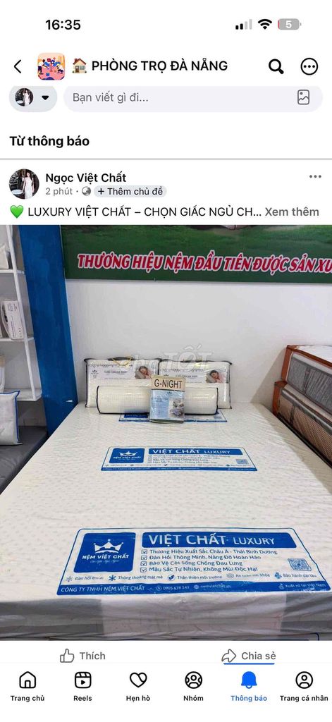 Nệm Việt Chất Luxury Foam Chống đau lưng. Mua bán Giường, chăn ga gối nệm tại Quận Thanh Khê Đà Nẵng được đăng bởi Nguyễn Thị Bích Ngọc hình 1