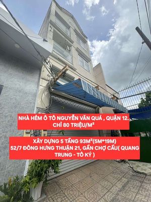 ​Nhà 5 Tầng HXH Nguyễn Văn Quá Q12 – 5PN, 91m² Ngang 5m Giá Rẻ 80Tr/m²