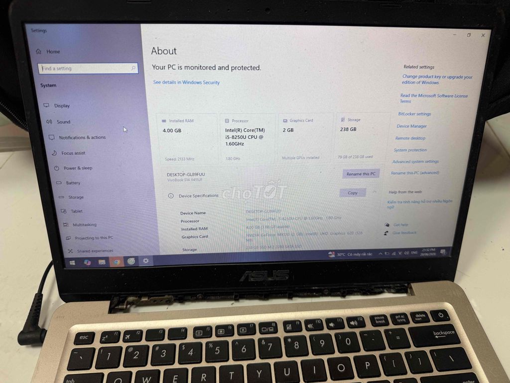 Asus VivoBook i5 Gen 8 4GB/256GB. Mua bán Laptop tại Thành phố Tân An Long An được đăng bởi mua xin alo no SMS hình 1