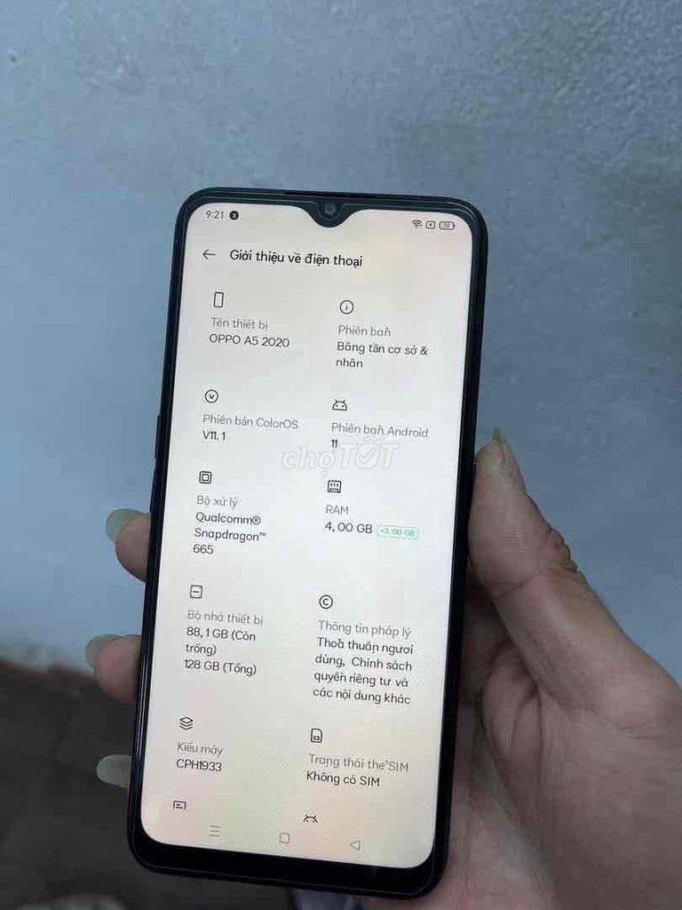 Oppo A5 2020 128GB Đen. Mua bán Điện thoại tại Quận Hoàng Mai Hà Nội được đăng bởi Hieu Lê hình 1