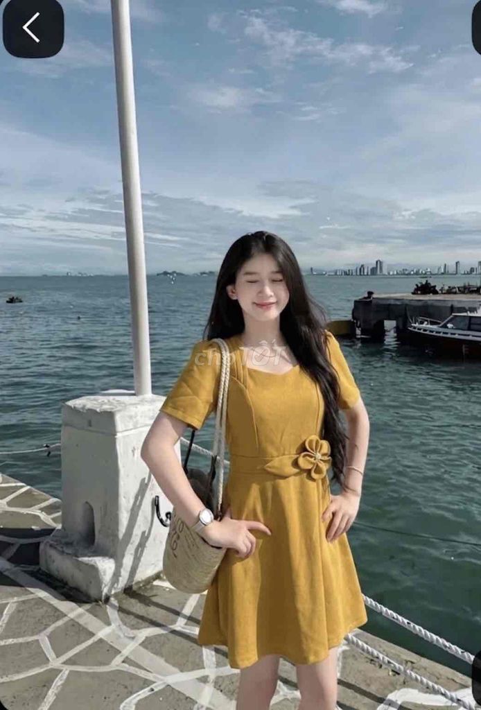 Đầm nữ ngắn tay màu vàng. Mua bán Quần áo tại Thành phố Lai Châu Lai Châu được đăng bởi Do Ngoc hình 1