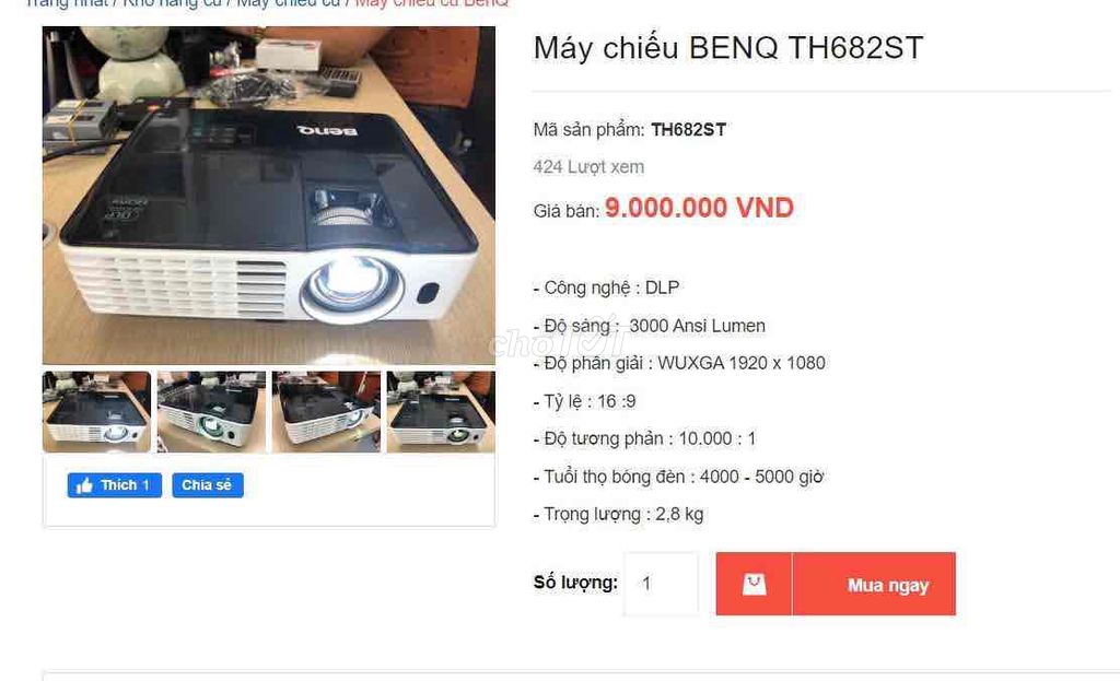 Máy chiếu BenQ TH682ST. Mua bán Đồ dùng văn phòng tại Thành phố Bắc Giang Bắc Giang được đăng bởi Khương PM hình 1