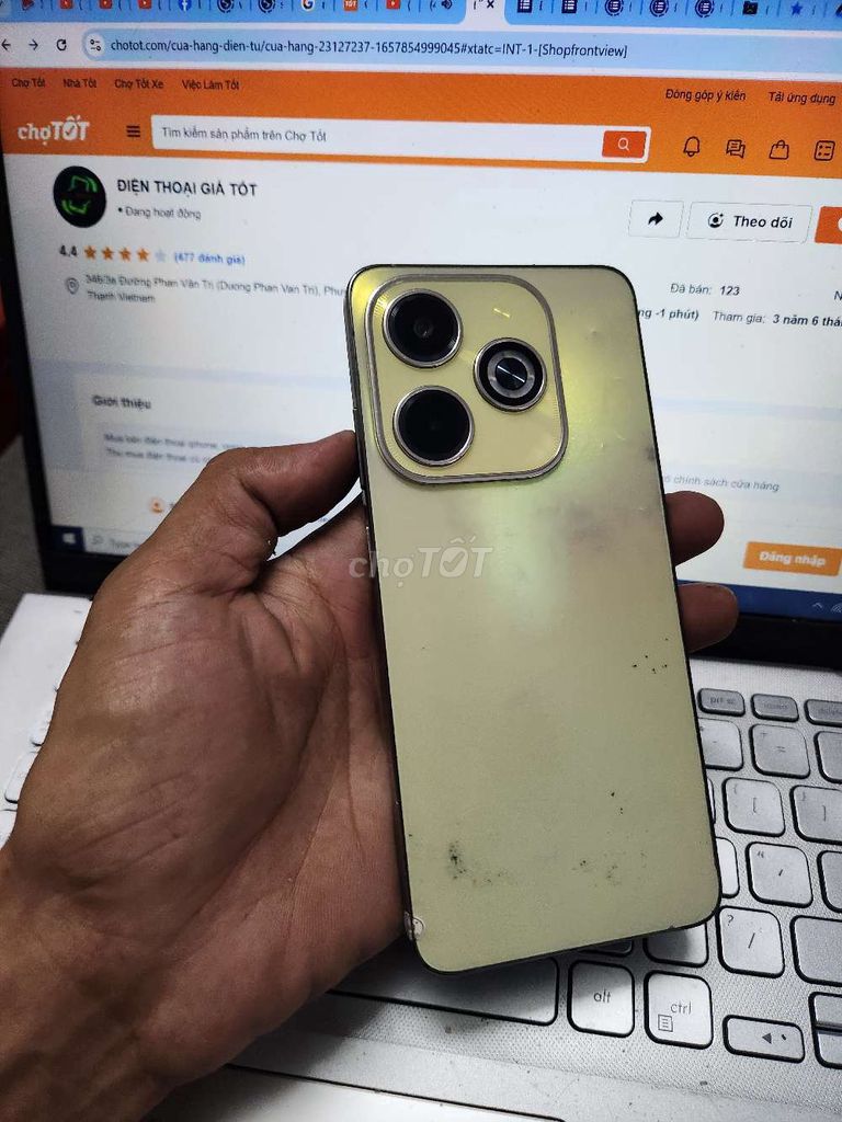 INFINIX HOT 40i 4GB.128GB PIN 5000 UNISOC T606. Mua bán Điện thoại tại Quận Bình Thạnh Tp Hồ Chí Minh được đăng bởi Dân Mobile hình 1