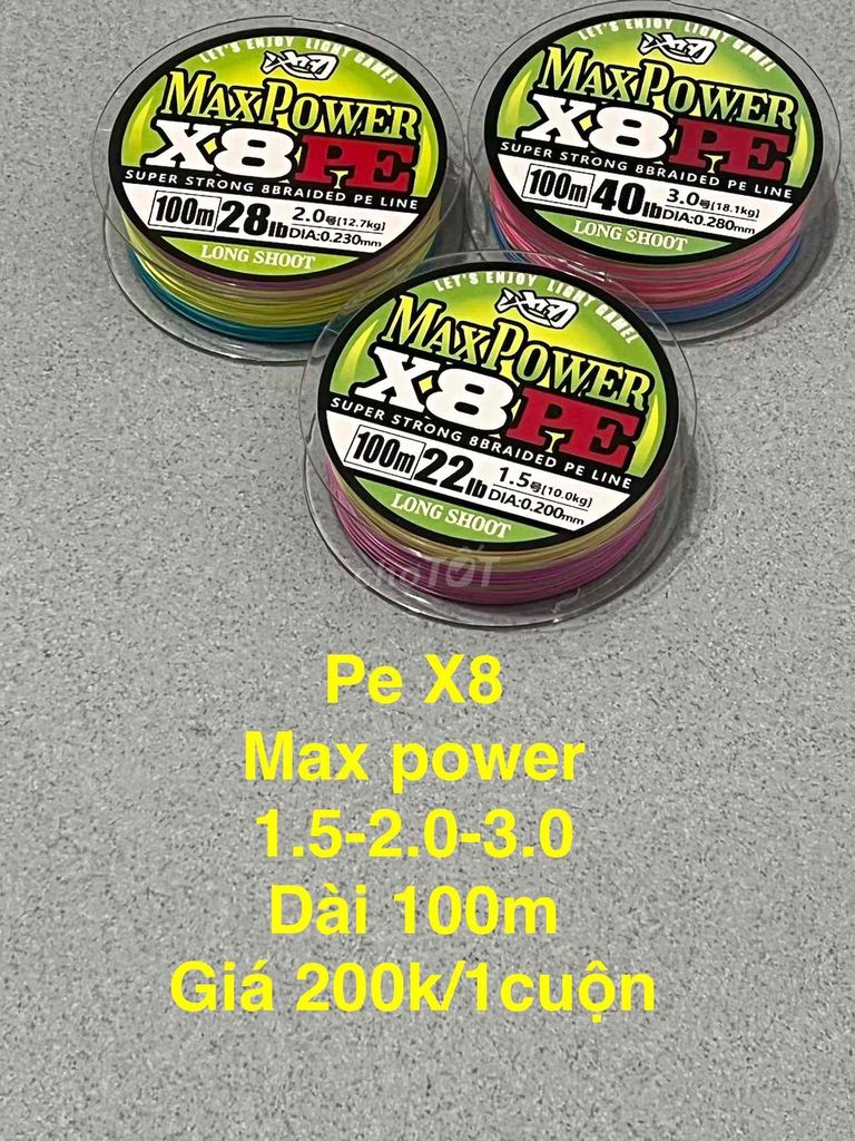 Dây câu cá Max Power X8 PE. Mua bán Đồ thể thao, Dã ngoại tại Thành phố Châu Đốc An Giang được đăng bởi Tao do cau bai 68 hình 1