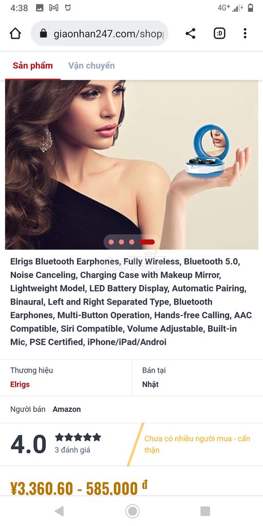 Tai nghe bluetooth gương soi Nhật. Mua bán Thiết bị đeo thông minh tại Thành phố Biên Hòa Đồng Nai được đăng bởi Min hình 1