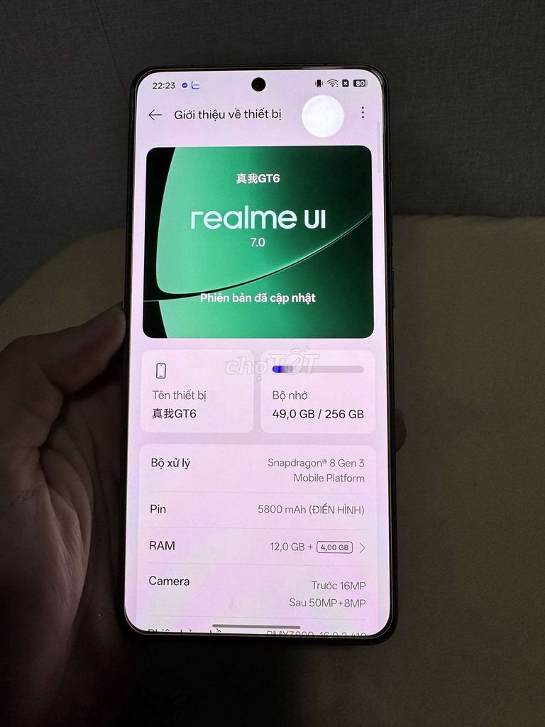Realme GT6 chip 8 gen 3 ram 12/256 pin 5k8 GL. Mua bán Điện thoại tại Thành phố Thủ Đức Tp Hồ Chí Minh được đăng bởi Hoàng Vũ hình 1
