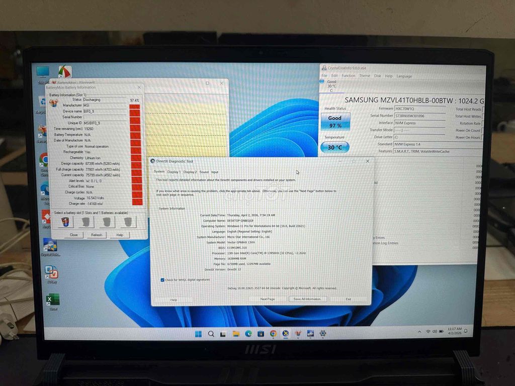 MSI Vector GP68HX i9-13950hx 16GB/1TB. Mua bán Laptop tại Quận Đống Đa Hà Nội được đăng bởi Chí Hướng Smartphone Cs HN hình 1