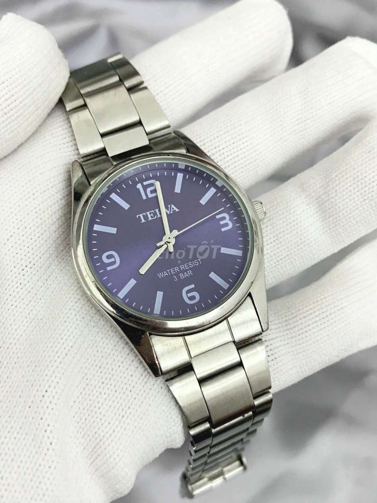 Đồng hồ si Nhật Telva Nam mặt Tím. Mua bán Đồng hồ tại Quận Gò Vấp Tp Hồ Chí Minh được đăng bởi TP Vintage SG hình 1