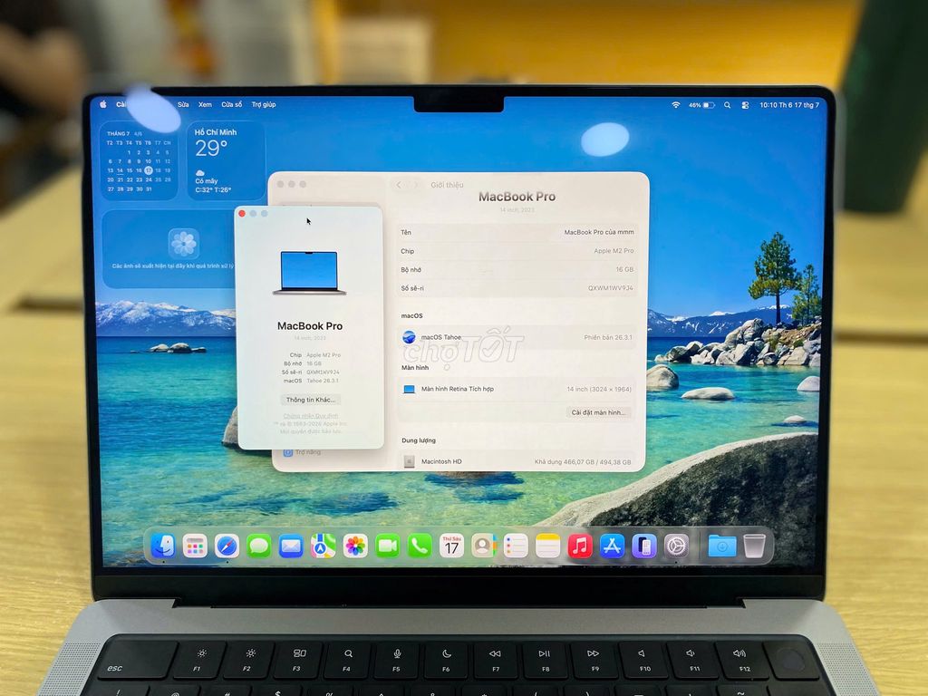 MacBook Pro 14inch 2023 Chip M2 Pro 16GB/512GB Xám. Mua bán Laptop tại Quận 10 Tp Hồ Chí Minh được đăng bởi Lapvn hình 1