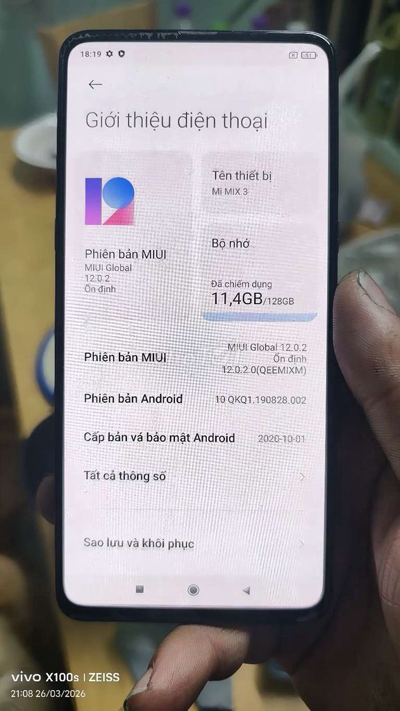 Xiaomi Mi MIX 3 128GB Đen. Mua bán Điện thoại tại Thành phố Buôn Ma Thuột Đắk Lắk được đăng bởi Mai Ngọc hình 1