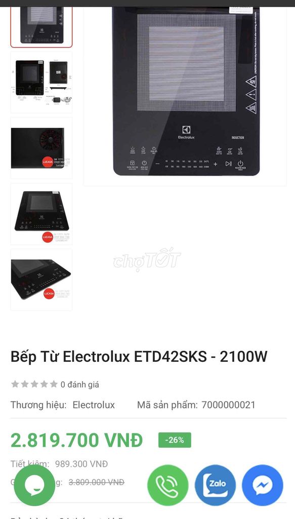 Bếp từ Electrolux ETD42SKS. Mua bán Bếp, lò, đồ điện nhà bếp tại Quận Bình Tân Tp Hồ Chí Minh được đăng bởi Nhân hình 1