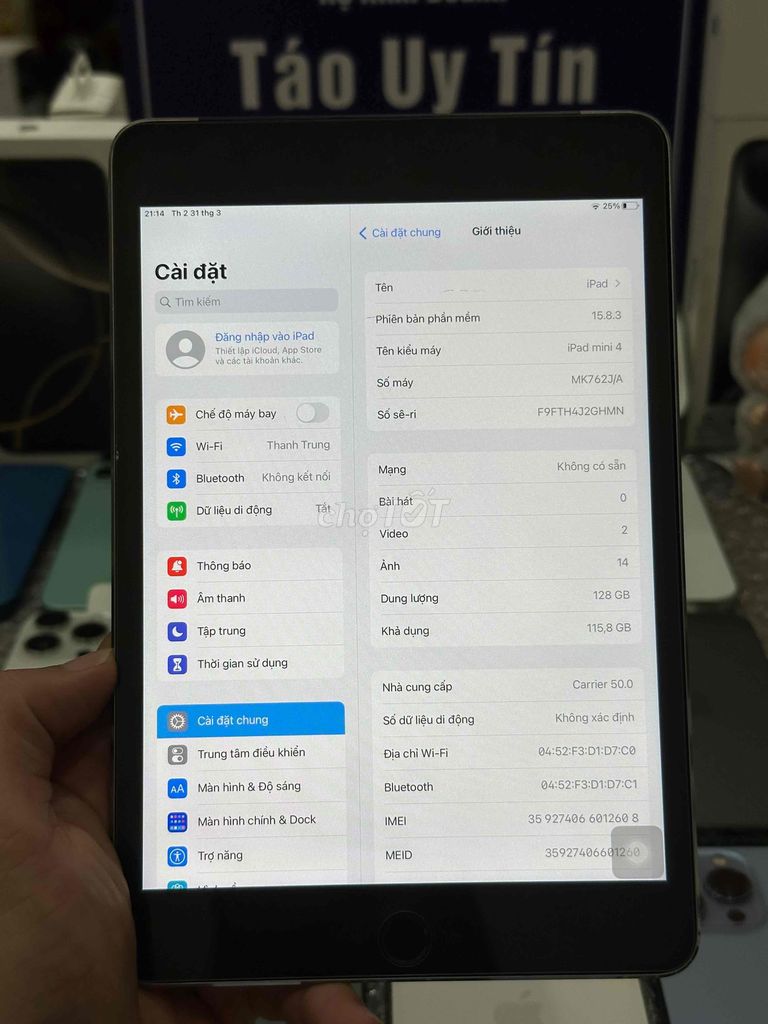 Ipad Mini 4 128GB + 4G Đẹp Keng Quốc Tế Nhỏ gọn. Mua bán Máy tính bảng tại Thành phố Thủ Đức Tp Hồ Chí Minh được đăng bởi TonTrung Táo Uy Tín  hình 4