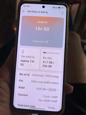 realme 13+ 5G 8GB 256GB Tím