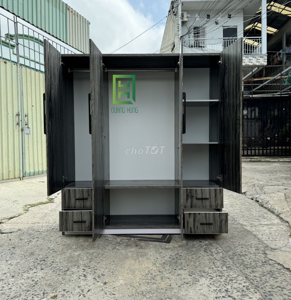 TỦ NHỰA QUẦN ÁO 4 CÁNH 5 HỘC HIỆN ĐẠI - GIÁ RẺ. Mua bán Tủ, kệ gia đình tại Thành phố Thủ Đức Tp Hồ Chí Minh được đăng bởi Nội Thất Quang Hùng TD hình 1