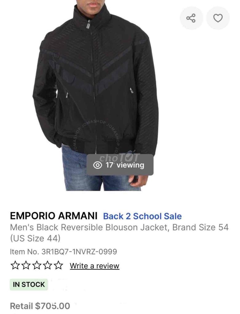 Áo khoác Emporio Armani chính hãng