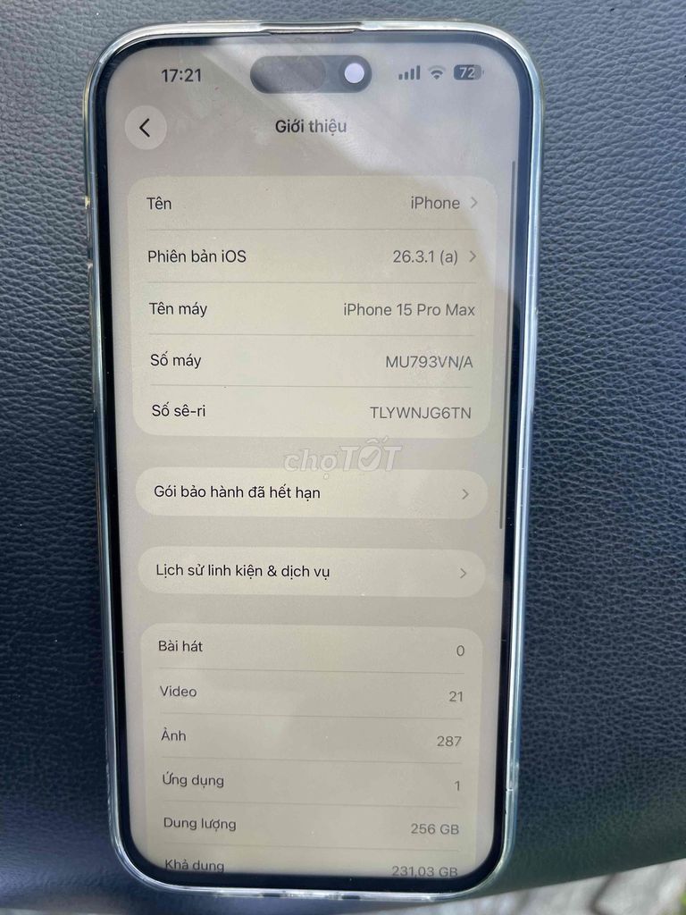 Apple iPhone 15 Pro Max 256gb. Mua bán Điện thoại tại Quận Ngũ Hành Sơn Đà Nẵng được đăng bởi tìm chủ  hình 1