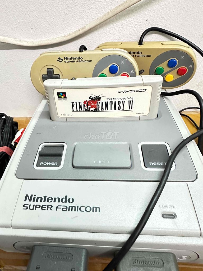 Bộ máy chơi game cổ super famicom bãi nhật