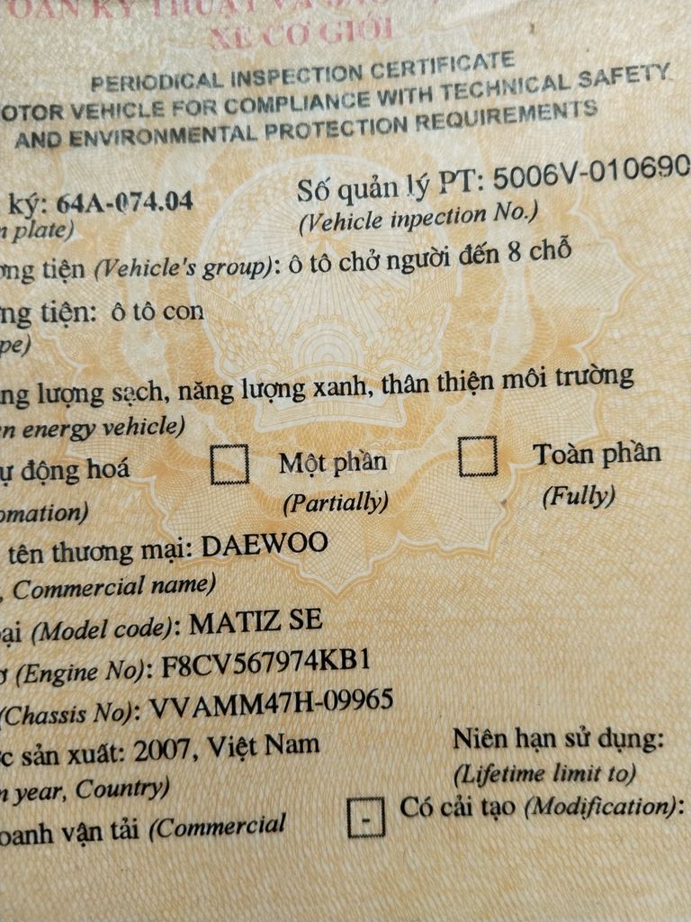 Daewoo Matiz 2007 Trắng. Mua bán Ô tô tại Huyện Long Hồ Vĩnh Long được đăng bởi Tam hình 7