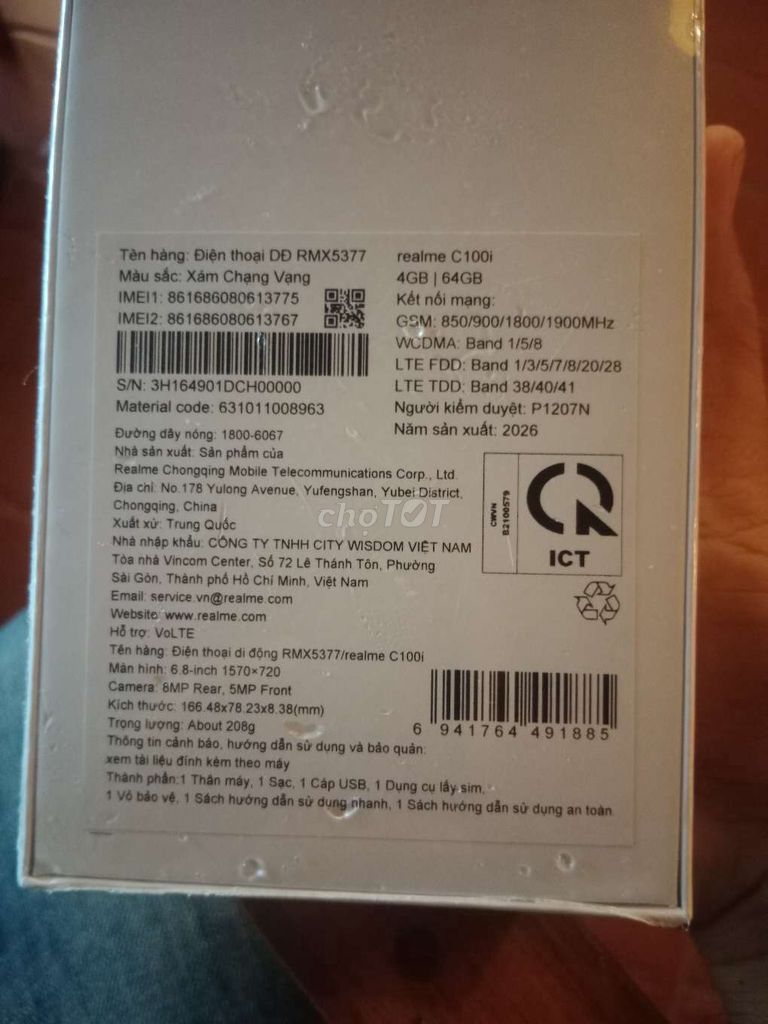 Realme C100i 64GB Xám chạng vạng Like New. Mua bán Điện thoại tại Thành phố Rạch Giá Kiên Giang được đăng bởi Khoi hình 1