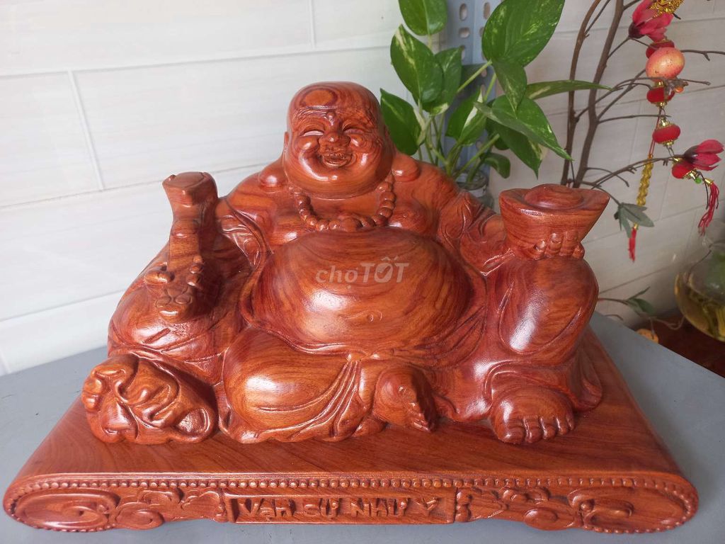 Tượng gỗ Di Lặc ngồi đế cuốn thư. Mua bán Đồ sưu tầm, đồ cổ tại Quận 12 Tp Hồ Chí Minh được đăng bởi Đồ Gỗ Quí Hằng hình 1