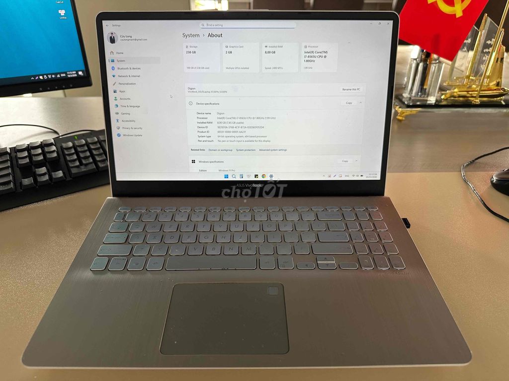 Asus Vivobook i7-8565U 8GB/256GB. Mua bán Laptop tại Huyện Mê Linh Hà Nội được đăng bởi Long hình 1