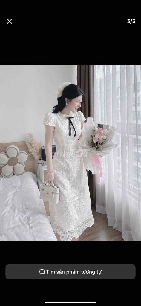 Đầm Nữ Đi Tiệc Trắng Size S. Mua bán Quần áo tại Huyện Phú Thiện Gia Lai được đăng bởi vyvy hình 1