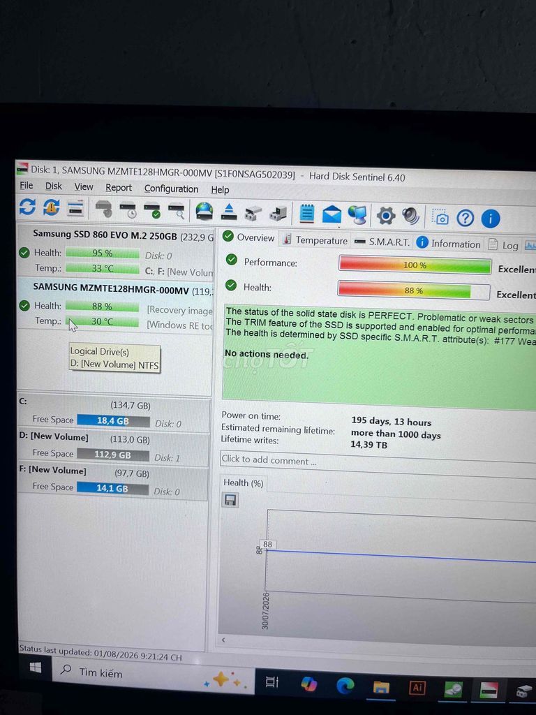 SSD 128GB mSATA. Mua bán Linh kiện (RAM, Card...) tại Thành phố Thuận An Bình Dương được đăng bởi Binh Nguyên hình 1