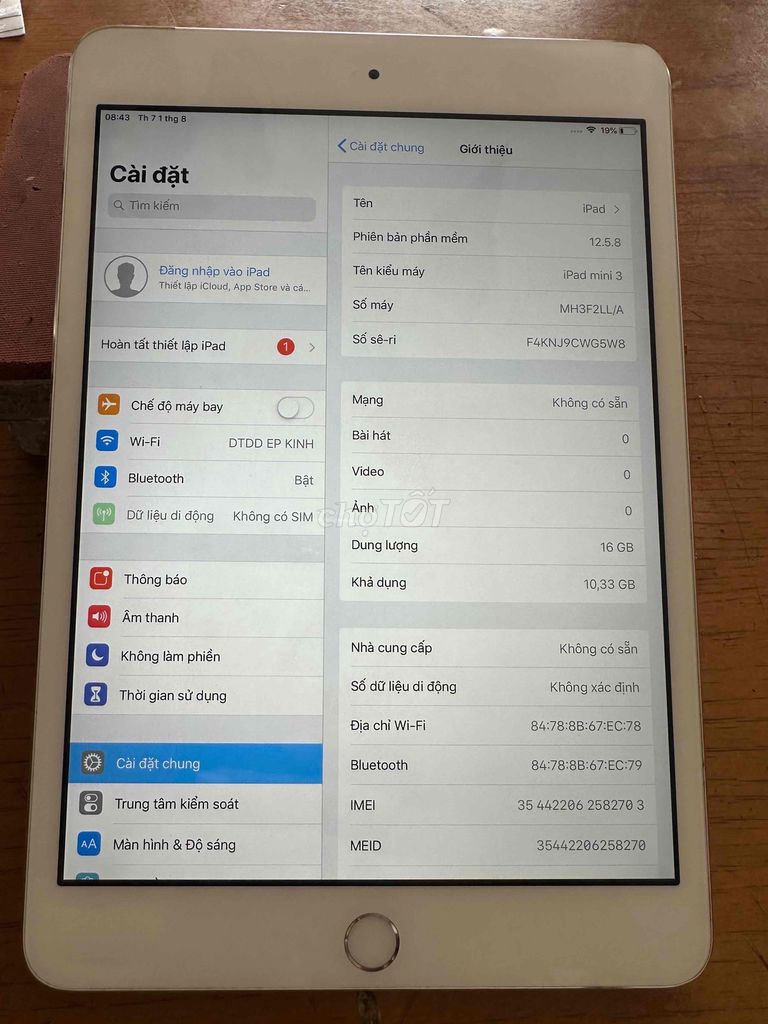 Apple iPad mini 3 16GB Bạc Retina. Mua bán Máy tính bảng tại Quận 12 Tp Hồ Chí Minh được đăng bởi hong hình 1